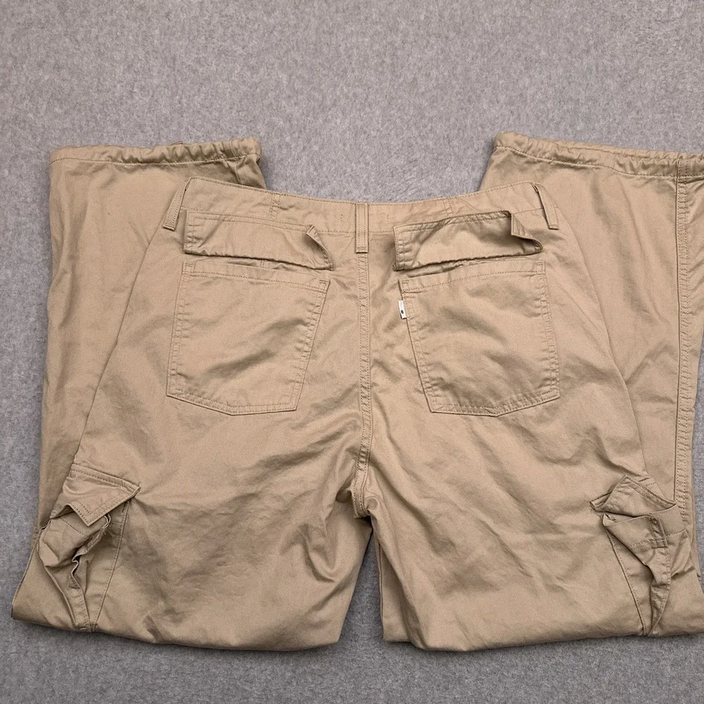 Levi's‎ '94 Baggy Cargo Wide Leg Pants Women's 31 (33x29) Khaki Tie Hem Skater